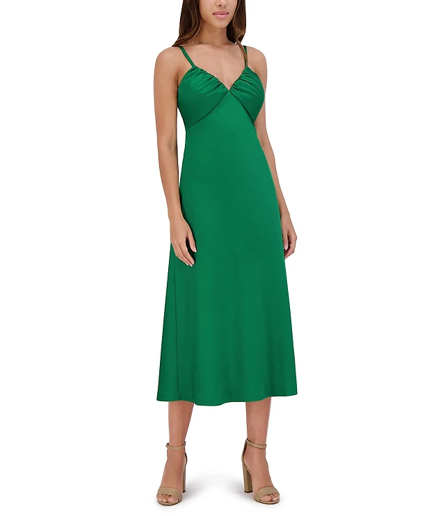 knee length dresses for ladies Black & White Color Block A-line Midi Dress  shopaleena