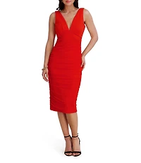 SIENA Mesh Ruched Bodycon Midi Dress