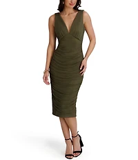 SIENA Mesh Ruched Bodycon Midi Dress