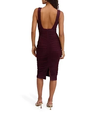 SIENA Mesh Ruched Bodycon Midi Dress