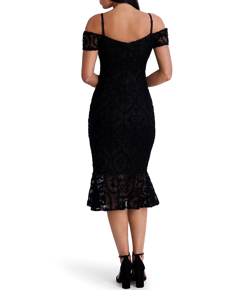 SIENA Off the Shoulder Crochet Lace Midi Dress