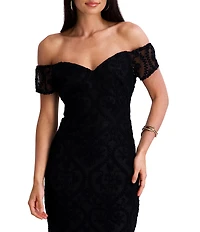 SIENA Off the Shoulder Crochet Lace Midi Dress
