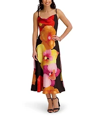 SIENA Printed Satin Maxi Dress