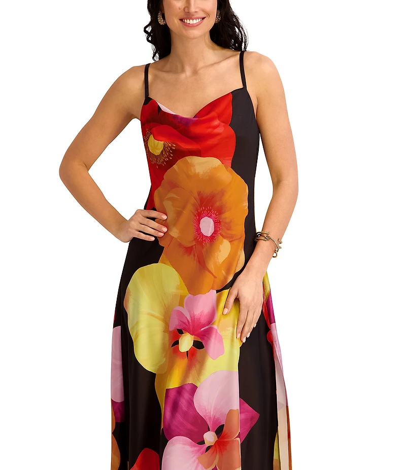 SIENA Printed Satin Maxi Dress