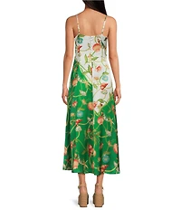 SIENA Printed Satin Slip Midi Dress