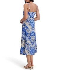 SIENA Printed Sleeveless V-Neck Midi Dress