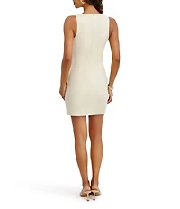 SIENA Studded Suede Crew Neck Mini Dress