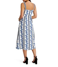 SIENA Sweetheart Neckline Sleeveless Floral Midi Dress