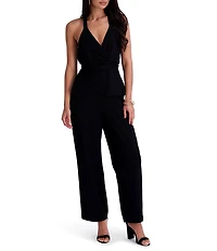 SIENA V-Neck Sleeveless Ruched Straight Leg Jumpsuit