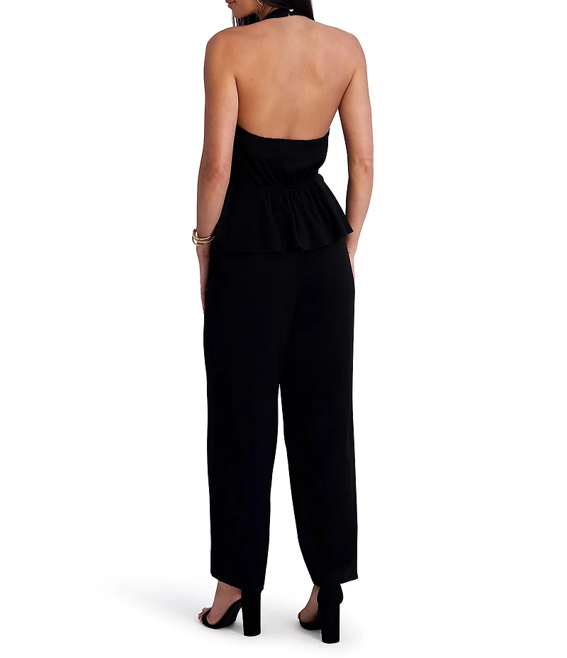 SIENA V-Neck Sleeveless Ruched Straight Leg Jumpsuit