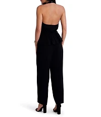 SIENA V-Neck Sleeveless Ruched Straight Leg Jumpsuit