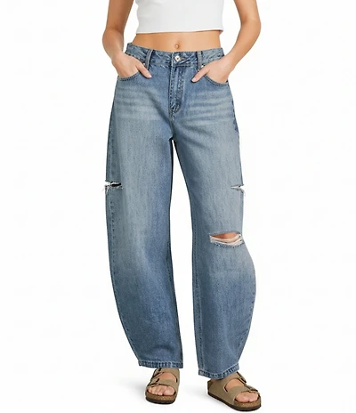 Signature 8 Barrel Cut Destructed Jeans