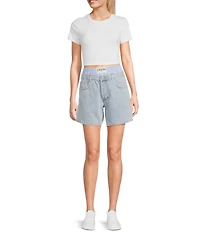 Signature 8 Boxer Peekaboo Denim Shorts