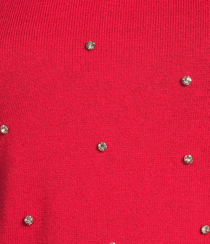 Signature 8 Cashmere Blend Rhinestone Allover Sweater