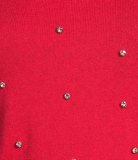 Signature 8 Cashmere Blend Rhinestone Allover Sweater
