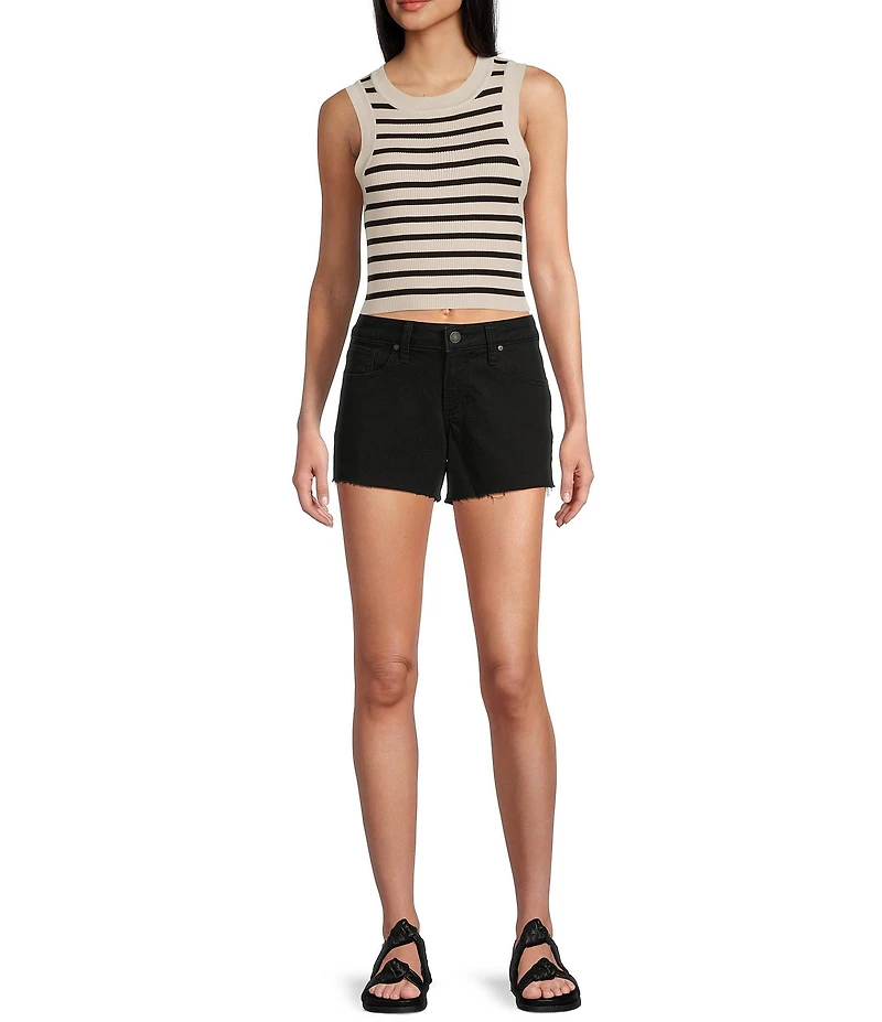 Signature 8 Crew Neck Sleeveless Stripe Rib Tank Top