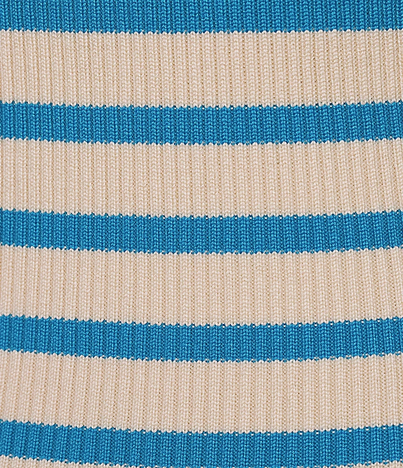 Signature 8 Crew Neck Sleeveless Stripe Knit Mini Dress