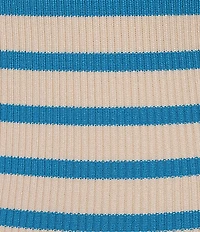 Signature 8 Crew Neck Sleeveless Stripe Knit Mini Dress