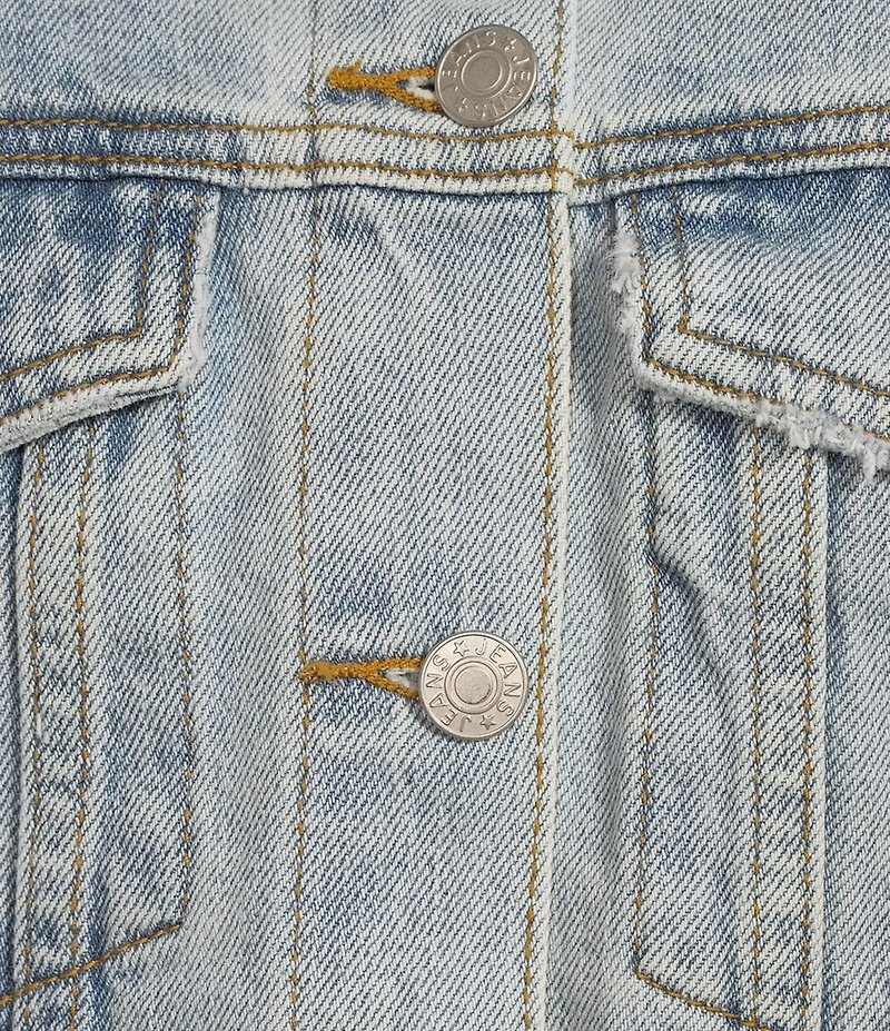 Signature 8 Denim Button Front Cropped Top
