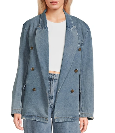 Signature 8 Denim Oversized Blazer