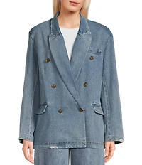 Signature 8 Denim Oversized Blazer