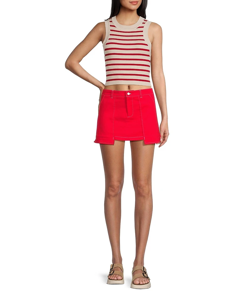 Signature 8 Denim Solid Micro Mini Skirt