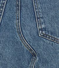 Signature 8 High-Low Fringed Distressed Denim Skirt