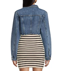 Signature 8 Long Sleeve Cropped Denim Jacket
