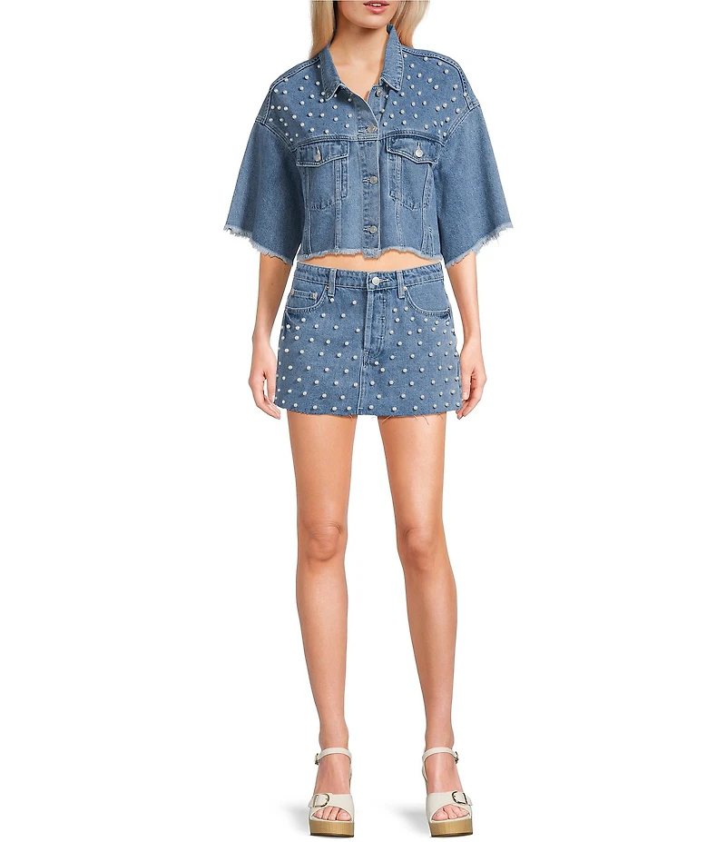 Signature 8 Pearl Denim Short Sleeve Coordinating Top