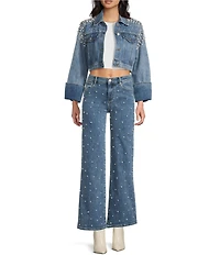 Signature 8 Pearl Scattered Wide leg Jeans