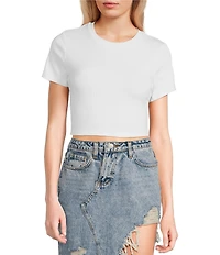 Signature 8 Rib Jersey Short Sleeve Baby Tee Crop Top