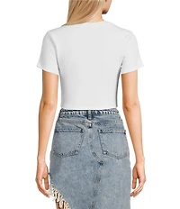 Signature 8 Rib Jersey Short Sleeve Baby Tee Crop Top
