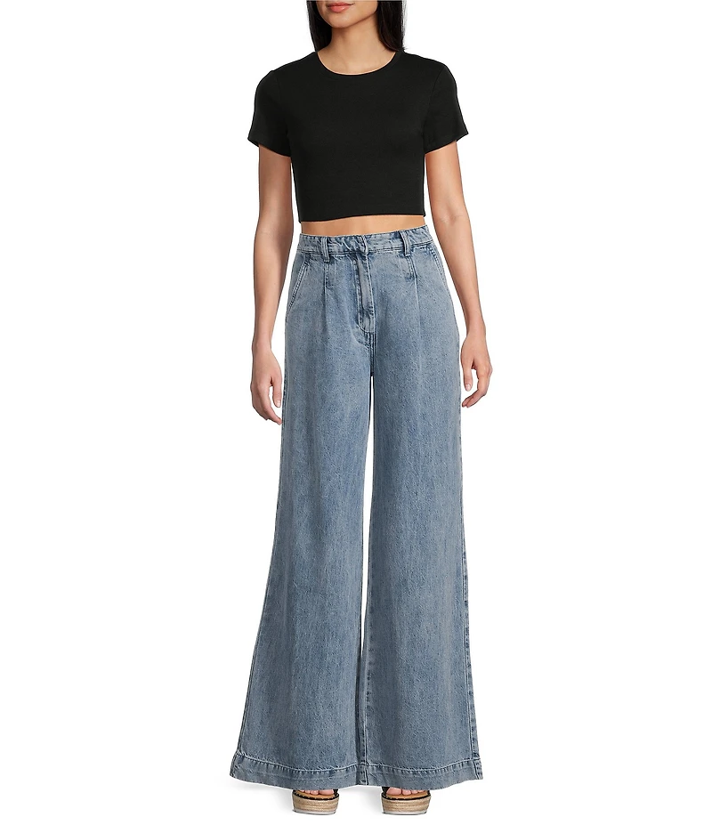 Signature 8 Rib Jersey Short Sleeve Baby Tee Crop Top