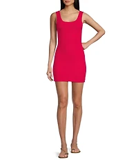 Signature 8 Scoop Neck Sleeveless Rib Jersey Mini Dress