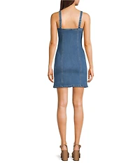 Signature 8 Sleeveless V-Neck Button Front Mini Dress