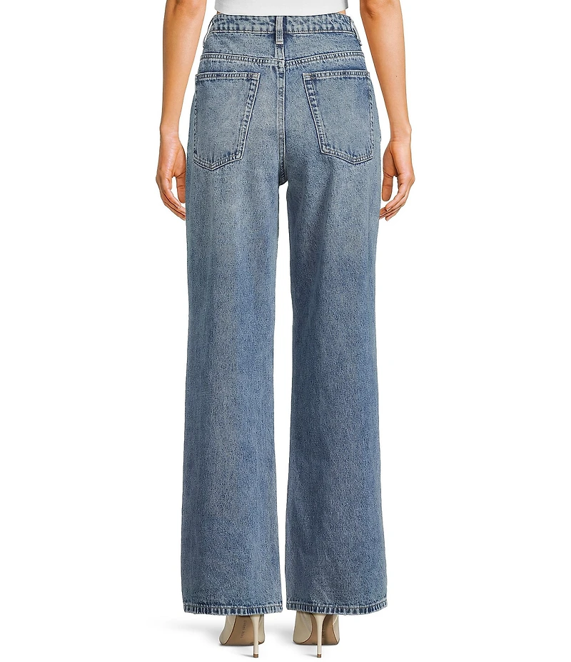 Signature 8 Wide Leg Rhinestone Beaded Denim Jeans