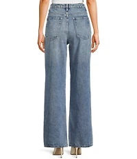 Signature 8 Wide Leg Rhinestone Beaded Denim Jeans