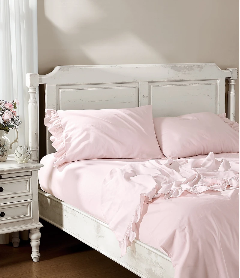 Shabby Chic Signature by Shabby Chic 400-Thread Count Ruffled Sateen Sheet Set