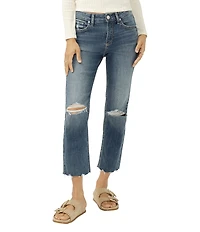 Silver Jeans Co. Avery High Rise Straight Leg Cropped Jeans
