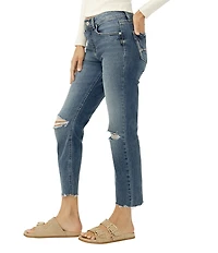 Silver Jeans Co. Avery High Rise Straight Leg Cropped Jeans