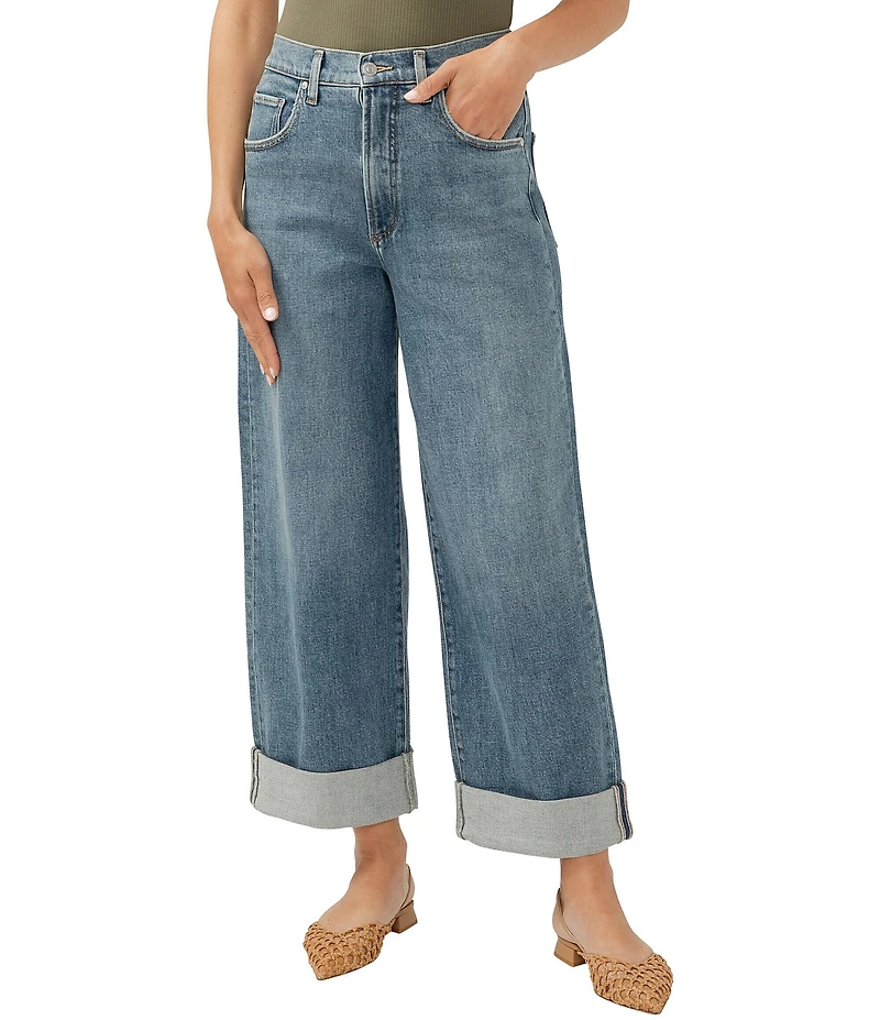 Silver Jeans Co. Be Easy High Rise Relaxed Fit Wide Leg Cuffed Jeans
