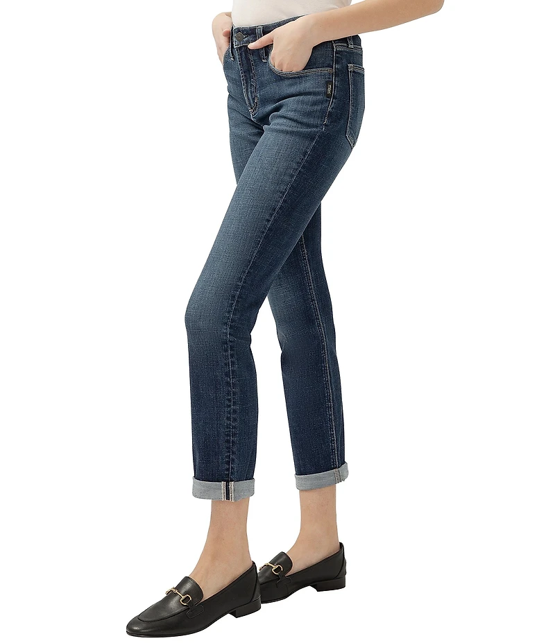 Silver Jeans Co. Beau High Rise Relaxed Slim Fit Luxe Stretch Cuff Jeans