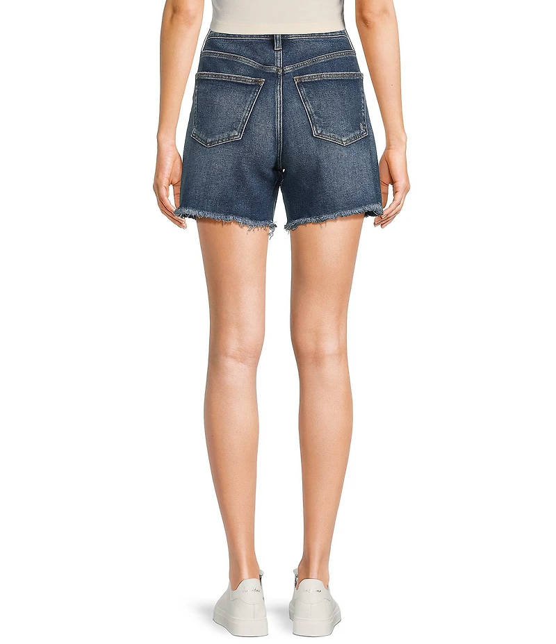 Silver Jeans Co. Desirable High Rise Frayed Hem Slim Fit Long Shorts