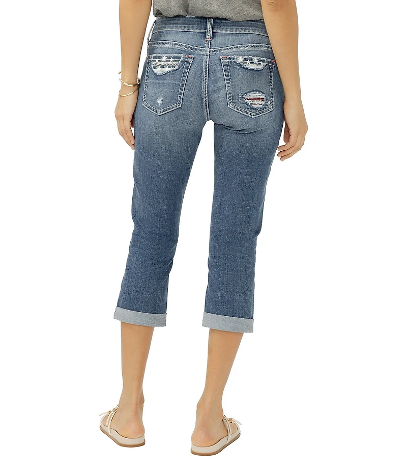 Silver Jeans Co. Elyse Mid Rise Americana Capri Pants