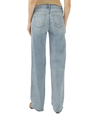Silver Jeans Co. Elyse Mid Rise Baggy Fit Straight Leg Luxe Stretch Jeans
