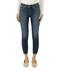 Silver Jeans Co. Elyse Mid Rise Skinny Cropped Jeans
