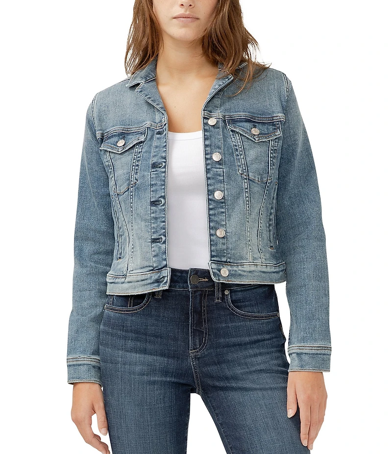 Silver Jeans Co. Long Sleeve Cropped Denim Jacket