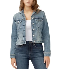 Silver Jeans Co. Long Sleeve Cropped Denim Jacket