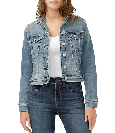 Silver Jeans Co. Long Sleeve Cropped Denim Jacket