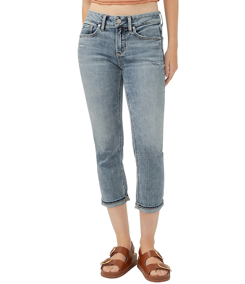Silver Jeans Co. Mid Rise Curvy Fit Luxe Stretch Denim Capri Jeans
